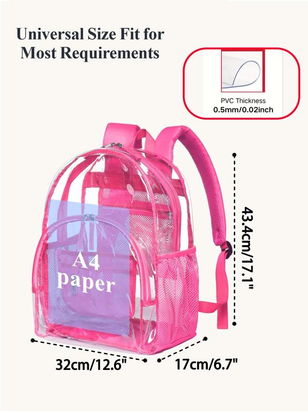 Clear Transparent Pvc Backpack, 2024 Large Capacity Backpack, Duty Transparent Backpack for Back To School, Work, Travel, Unisex