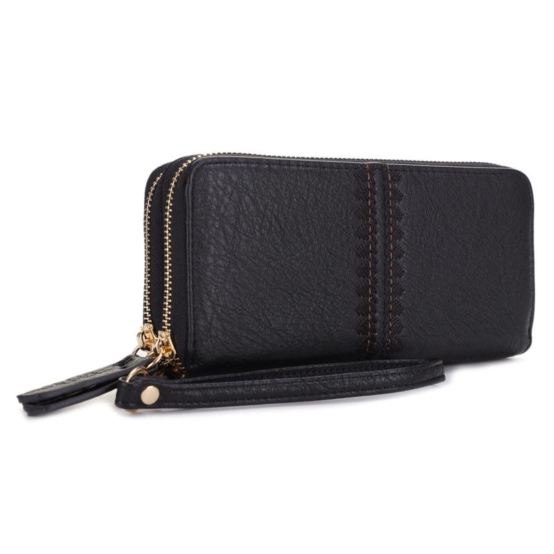 SG SUGU Lucy Double Zip Wallet with Broidery