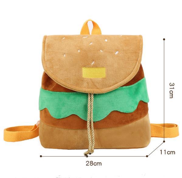 Hamburger Backpack for Men Women Lightweight Crossbody Shoulder Bag Funny School Knapsack