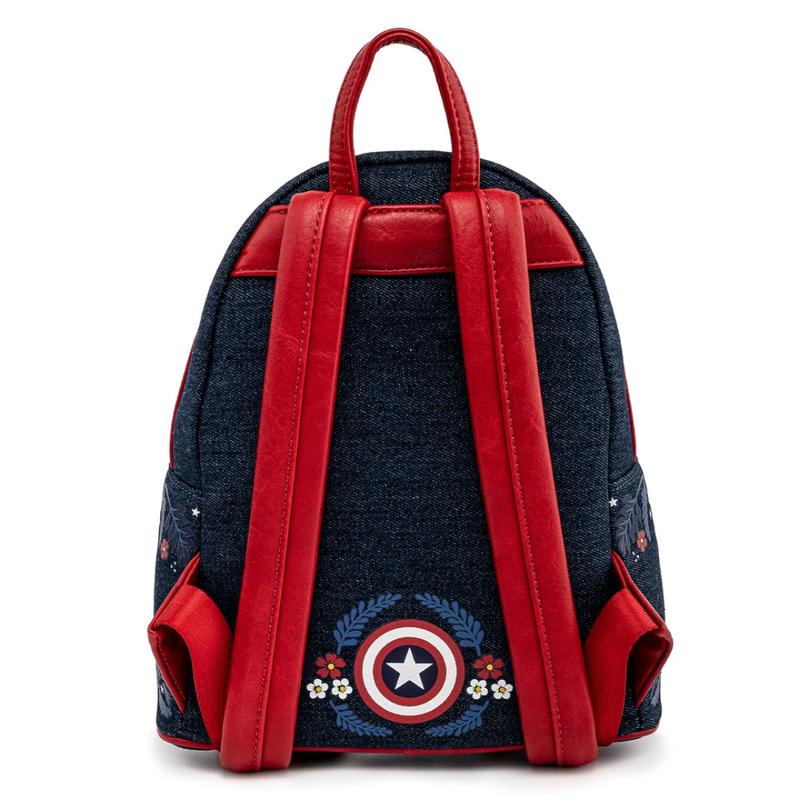 Marvel Captain America 80th Anniversary Floral Shield Mini Backpack