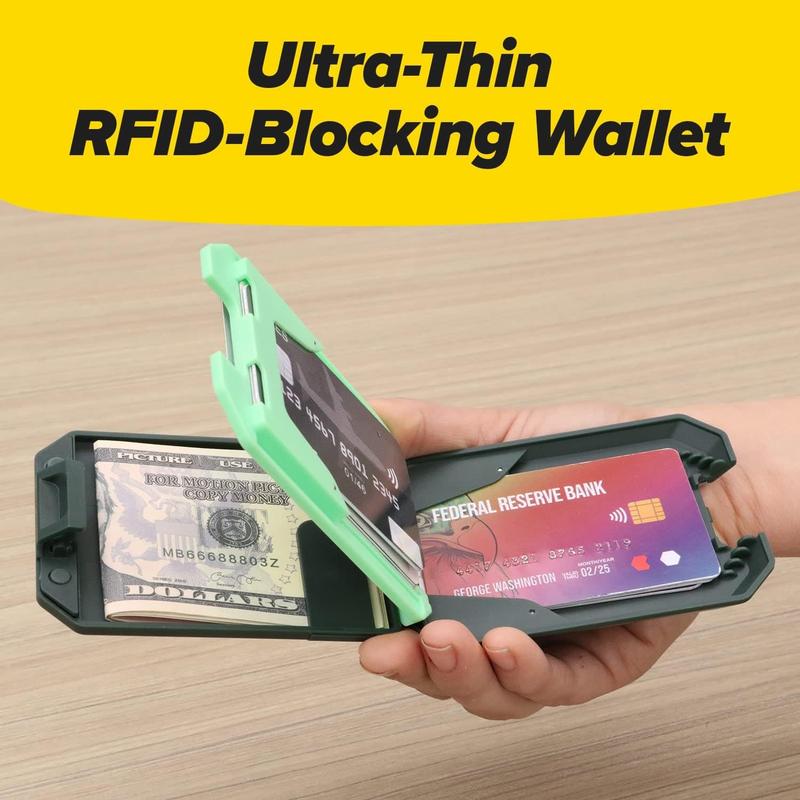 Slim Mint Ultra-Thin RFID-Blocking Wallet, AS-SEEN-ON-TV, ID Theft Protection, Easy to Carry, Reach Cards & Cash with a Touch of a Button, Aluminum Outer Shell, Crush-Resistant