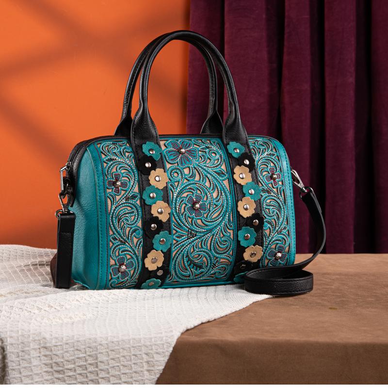 Montana West [MegaGift] Embroidered Floral Crossbody Bag Satchel Handbag for camping Outing