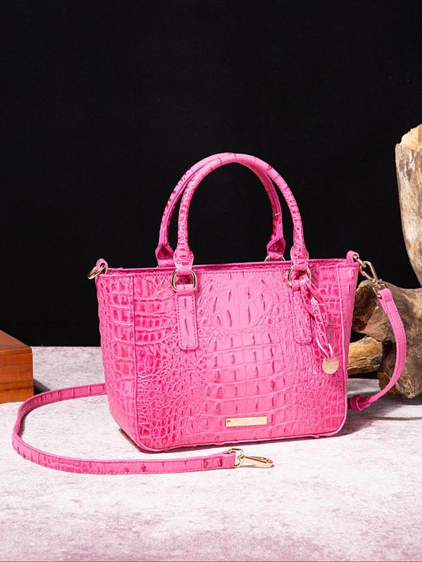 Fashionable Ombre Crocodile Embossed Handbag, Elegant Colorblock Crossbody for Women, Casual Trendy Versatile High-quality Daily Commuting Bag