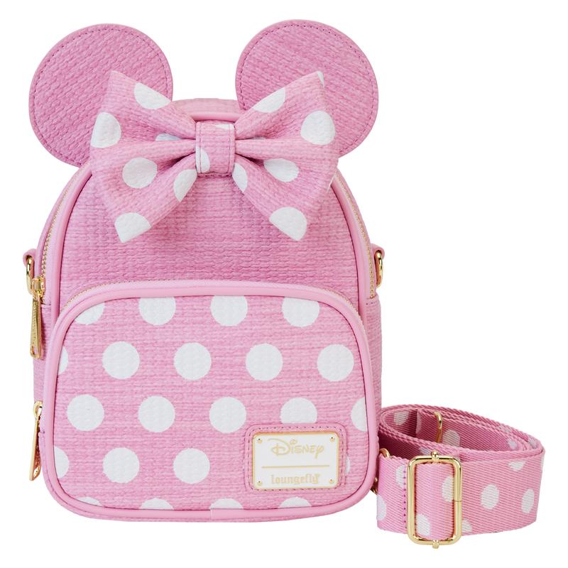 Minnie Mouse Woven Texture Convertible Mini Backpack & Crossbody Bag