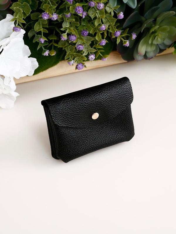 Women's Minimalist Plain Color Card Holder, Casual Versatile Large Capacity Wallet, Trendy All-match Short Wallet for Daily Use