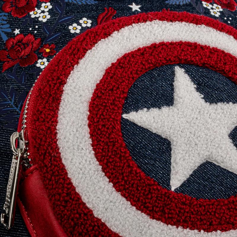 Marvel Captain America 80th Anniversary Floral Shield Mini Backpack