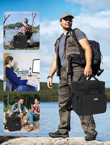 duffel bag lunch box insulated double layer large duffel bag lunch & lunch box for both men and women waterproof expandable leak-proof double layer cooler bag for work, travel and picnics