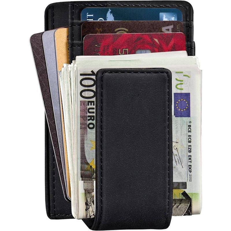 Genuine Leather Front Pocket Money Clip Wallet