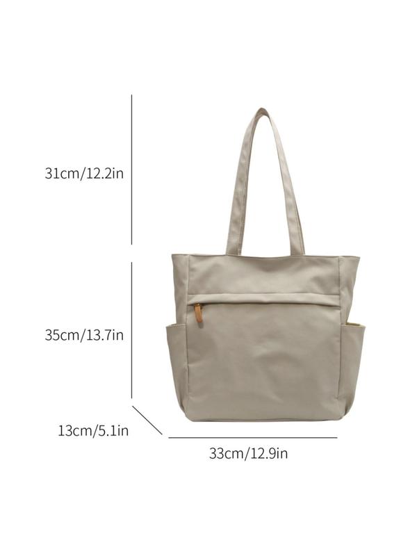 Women's Summer Minimalist Large Capacity Plain Color Tote Bag, Casual Trendy Simple Style Shoulder Bag for Beach Holiday Vacation, Tote Bag for Trip & Business & Daily