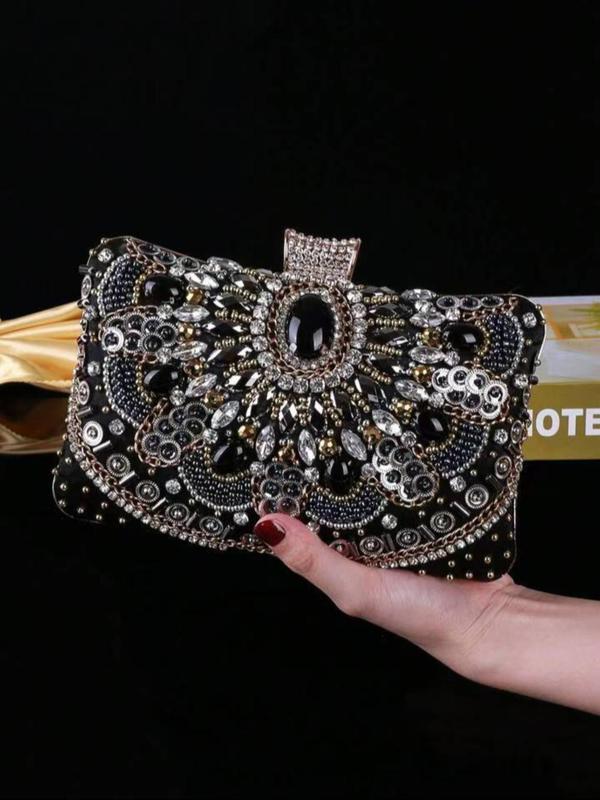 Fashionable All-match Rhinestone Decor Evening Bag, Temperament Exquisite Chain Strap Design Evening Bag, Fashion Bag for Women