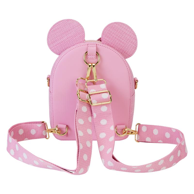 Minnie Mouse Woven Texture Convertible Mini Backpack & Crossbody Bag