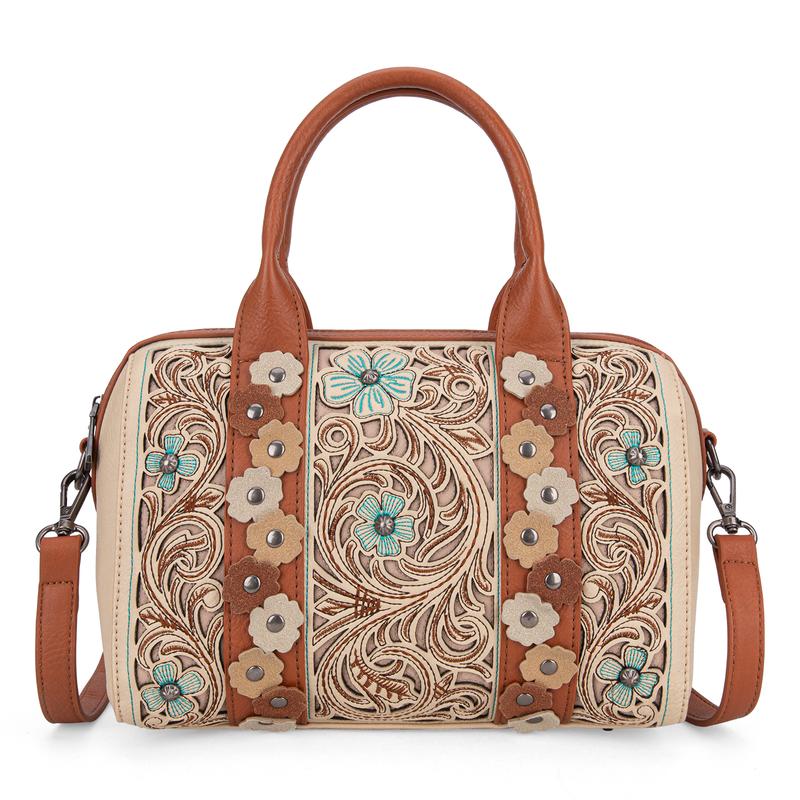 Montana West [MegaGift] Embroidered Floral Crossbody Bag Satchel Handbag for camping Outing