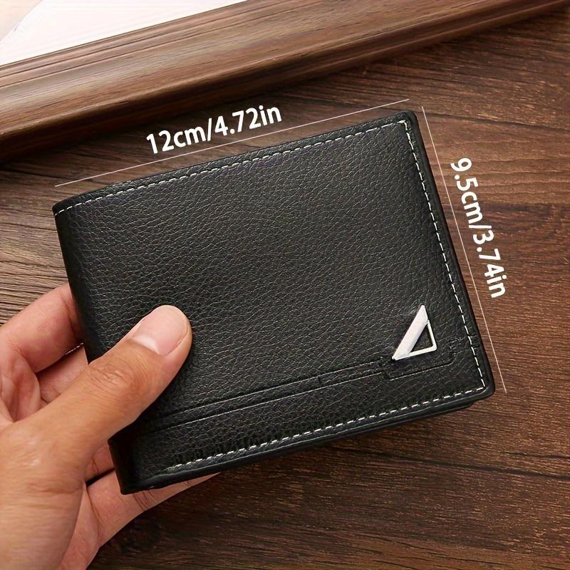 1pc Large Capacity Men's Business Casual Wallet, Soft Horizontal PU Leather Money Clip with Fashion Design