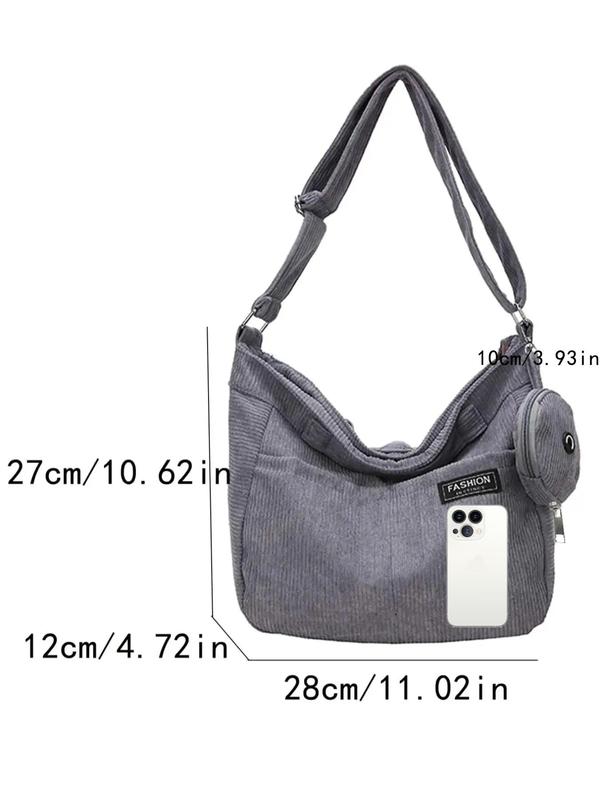 Summer Zip Messenger Bag for Women with Coin Pouch Purse, Minimalist Casual Pocket Design Shoulder School Bag, Large Capacity Designer Crossbody Bag for Work School