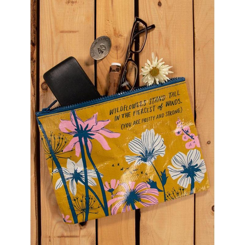 Wildflowers Stand Tall In The Fiercest Of Winds Zipper Pouch | Storage Case Organizer | 7.25