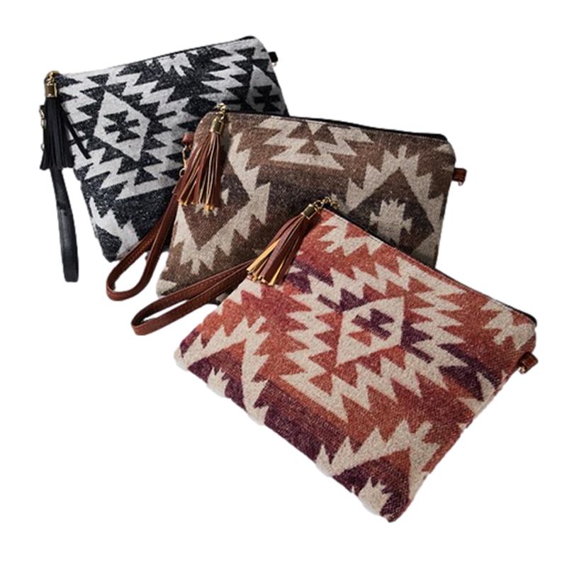 PacificPlex Womens Western Southwestern Saddle Blanket Navajo Native American Print Crossbody Clutch Bag Everyday Crossbody