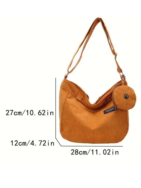 Summer Zip Messenger Bag for Women with Coin Pouch Purse, Minimalist Casual Pocket Design Shoulder School Bag, Large Capacity Designer Crossbody Bag for Work School