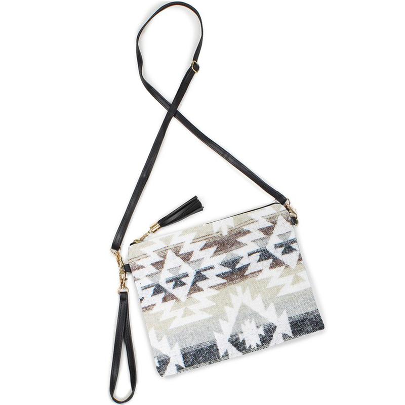 PacificPlex Womens Western Southwestern Saddle Blanket Navajo Native American Print Crossbody Clutch Bag Everyday Crossbody