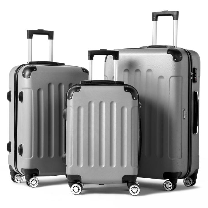 [Hot Sale] Zimtown Hardside Lightweight Spinner Gray 3 Piece Luggage Set with TSA Lock