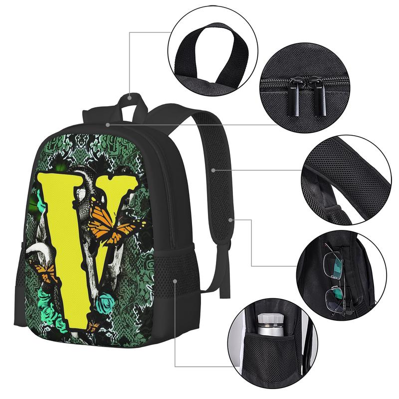 Vlone Backpack Set 17In Fashion Backpacks Cartoon Backpacks Casual Travel Bag Anime Laptop Backpack Color A12