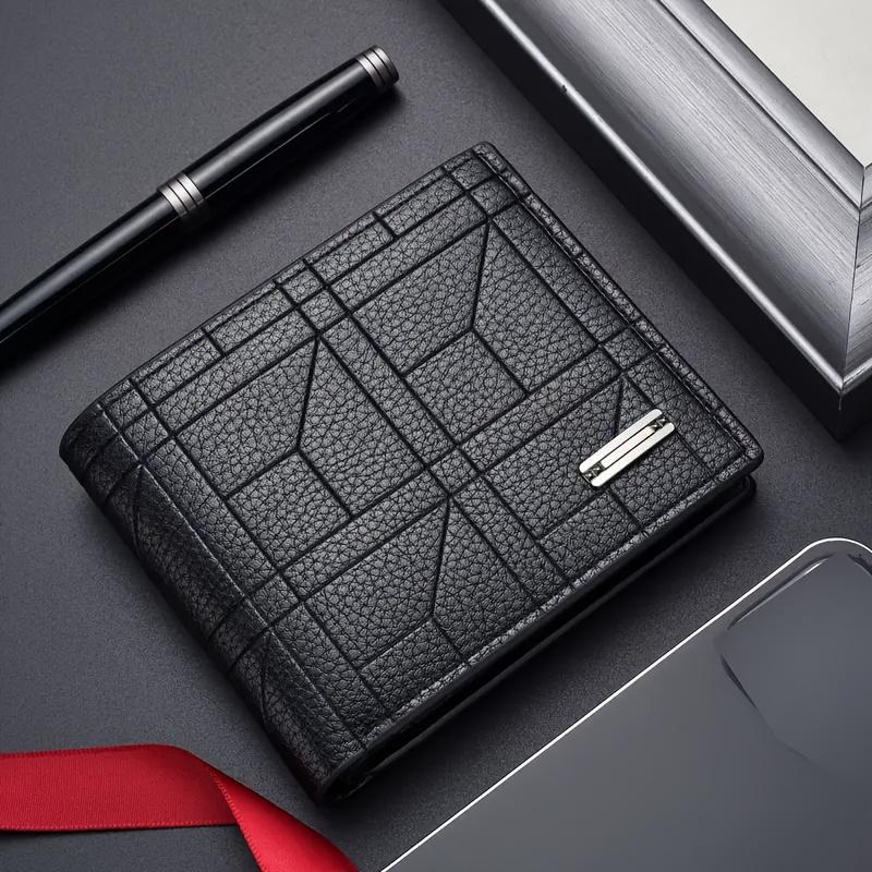 1pc Elegant PU Leather Large Capacity Slim Design Wallet With Multi-Card Slots, Ideal Gift For Men