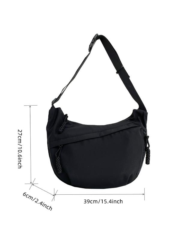 Women's Solid Color Hobo Bag, Multi-pocket Detail Zipper Crossbody Bag, Fashionable Casual Shoulder Bag for Daily Used, Trendy All-match Commuter Bag