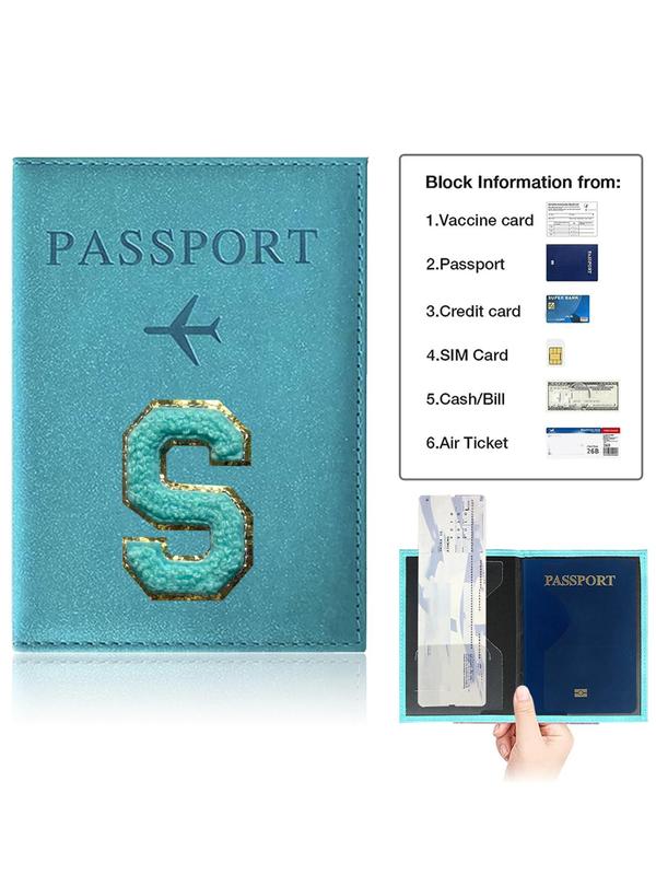 Letter Pattern Passport Case, Fashion Travel Wallet, Personalization Passport Holder Cover, Credit Card Sets for Men and Female, Vacation Travel Accessories