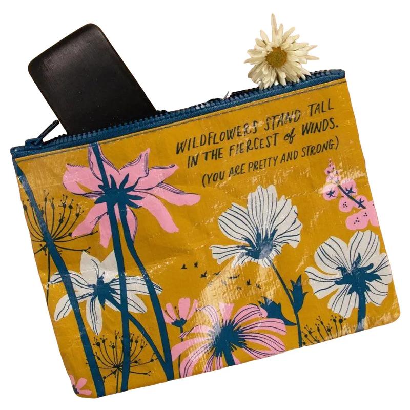 Wildflowers Stand Tall In The Fiercest Of Winds Zipper Pouch | Storage Case Organizer | 7.25