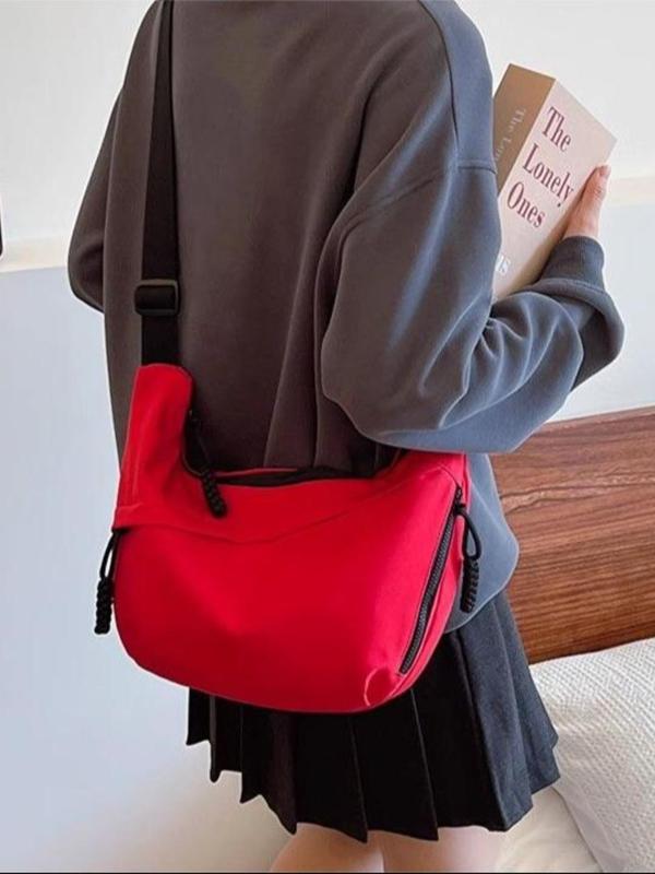 Women's Solid Color Crossbody Bag, Fashionable Large Capacity Shoulder Bag for Daily Used, Casual Trendy Versatile High-quality Daily Commuting Bag, Girl Fashionable Shopping Bag