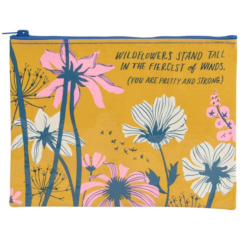 Wildflowers Stand Tall In The Fiercest Of Winds Zipper Pouch | Storage Case Organizer | 7.25