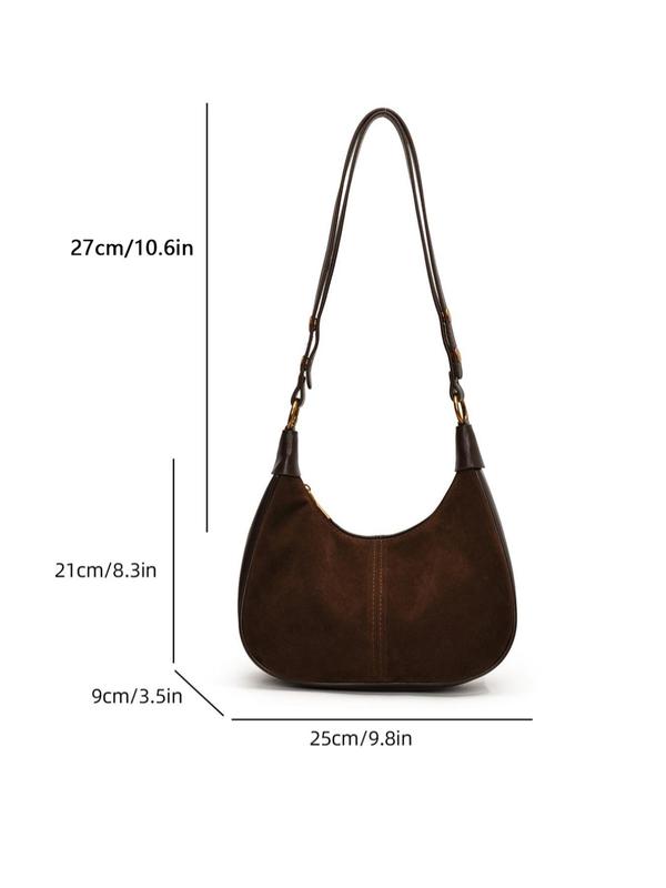 Women's Summer 2024 Designer Simple Solid Color Zipper Shoulder Purse Bag, Versatile Underarm Bag, All-match Hobo Dumpling Bag for Daily, Fall Outfits, Earthtone Fall Freshness, for Fall Fall Outfits