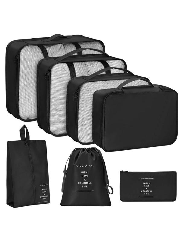 Portable Travel Storage Bag Set for Back To School, Minimalist Travel Organizer Set, Zipper Clothes Storage Bag, Shoe Storage Bag, Underwear Storage Bag, Laundry Bag, Travel Storage Bag for Luggage & Suitcase Packing