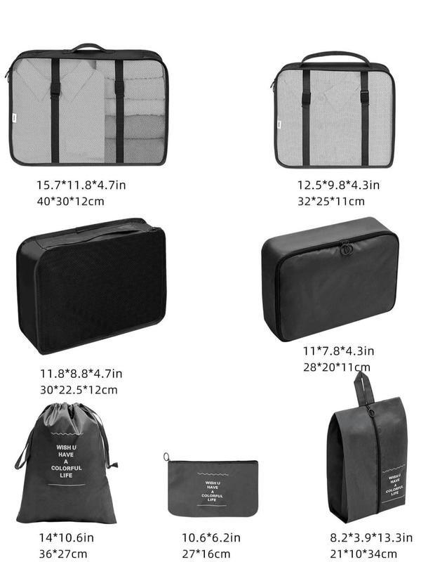 Portable Travel Storage Bag Set for Back To School, Minimalist Travel Organizer Set, Zipper Clothes Storage Bag, Shoe Storage Bag, Underwear Storage Bag, Laundry Bag, Travel Storage Bag for Luggage & Suitcase Packing