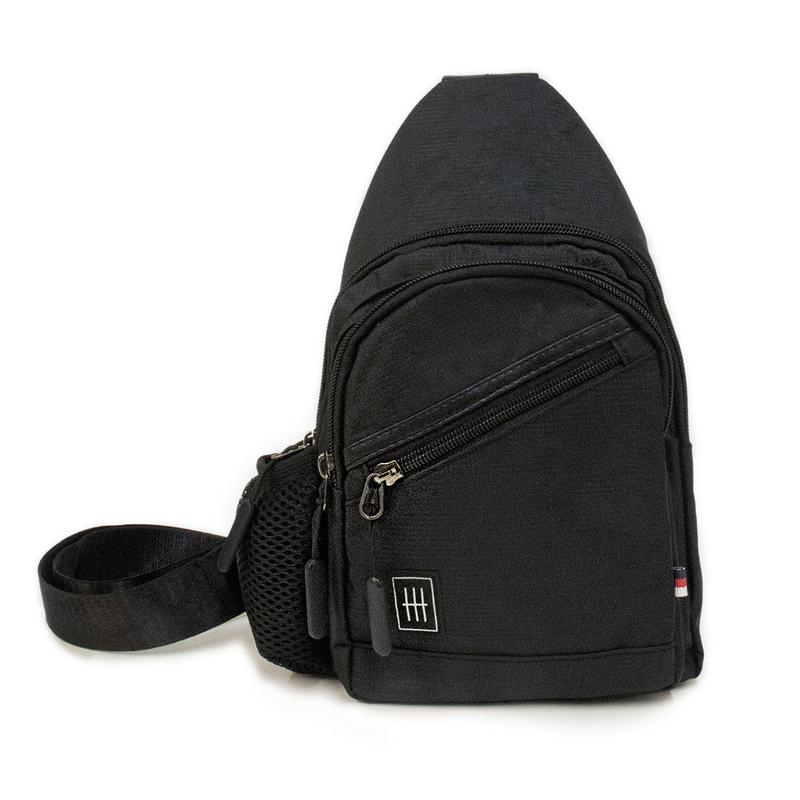 Unisex Black Crossbody Sling Bag with Adjustable Strap