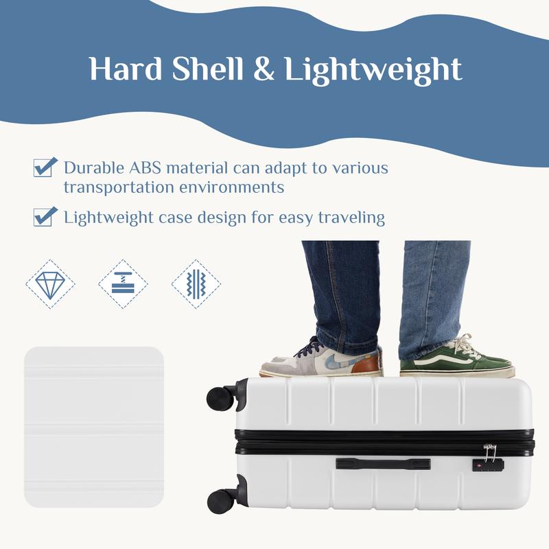 FurniChic Haven Hardside Lightweight Roller Suitcase with Spinner Wheels, Expandable Design - Perfect for Any Type of Flooring