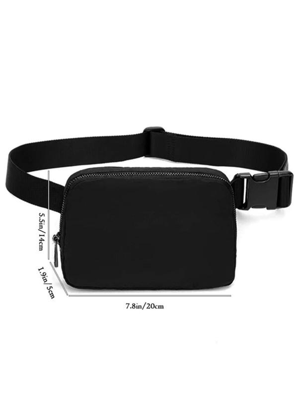 Women's Minimalist Casual Plain Nylon Fanny Pack with Adjustable Strap For Daily Used