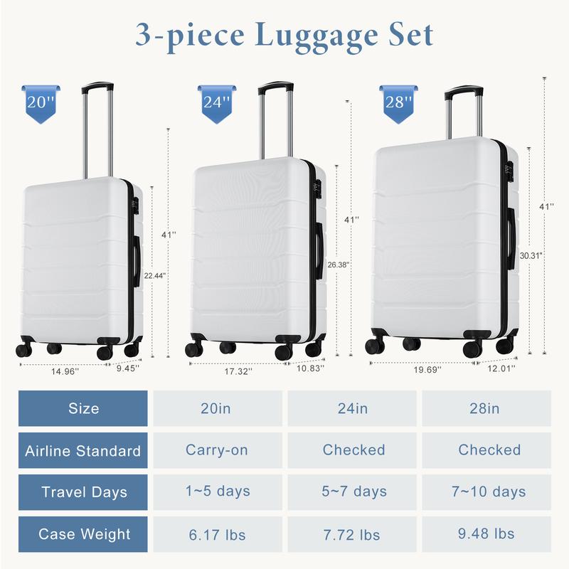 FurniChic Haven Hardside Lightweight Roller Suitcase with Spinner Wheels, Expandable Design - Perfect for Any Type of Flooring