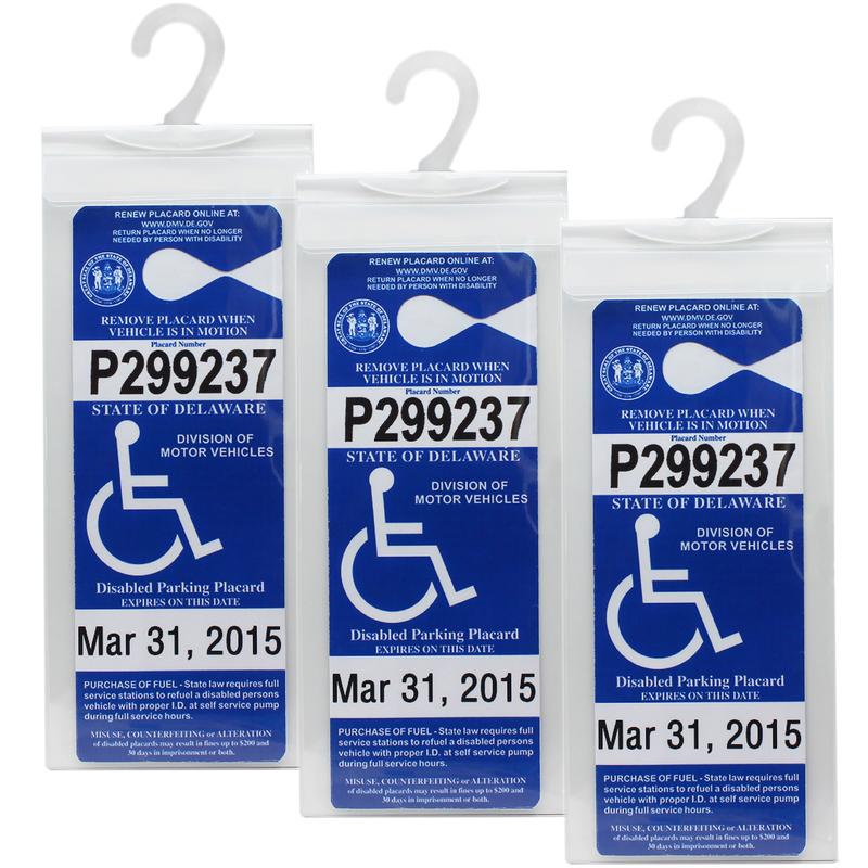 3Pcs Handicap Placard Holder Transparent Disabled Parking Permit Placard Sleeves Cover Protection