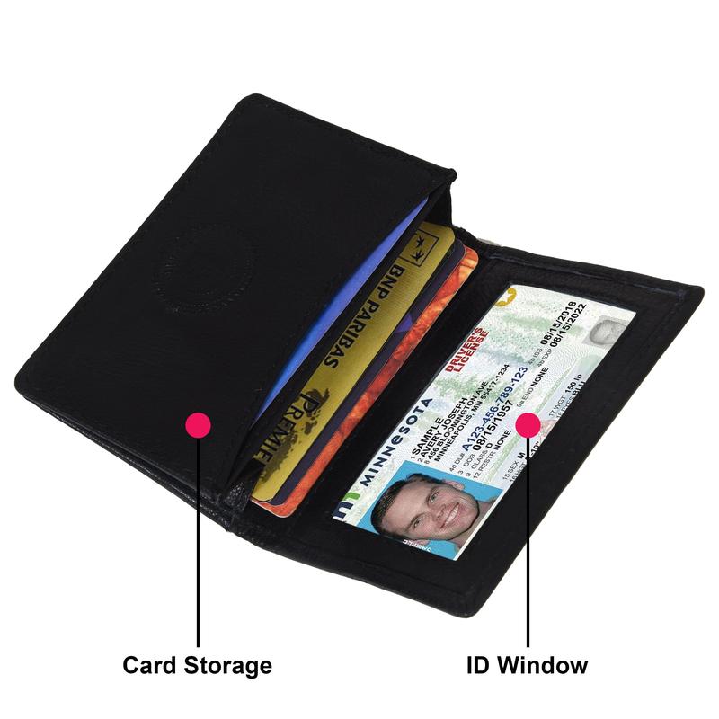 Leatherboss Genuine Leather RFID Card Holder with Expandable Pocket