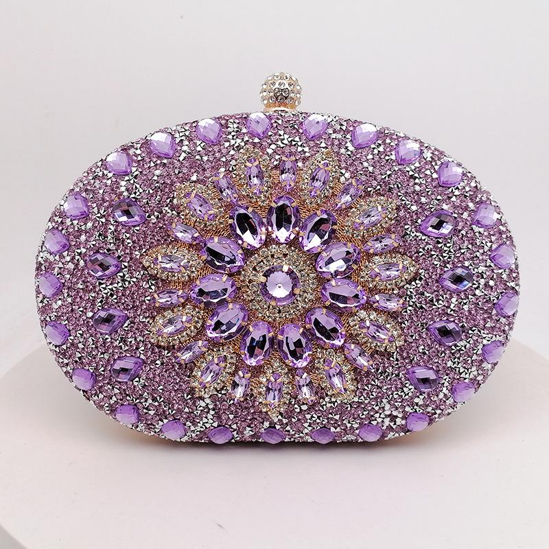 Women's Elegant Multicolor Rhinestone Evening Bag Wedding Shoulder Bag Party Prom Wallet Sparkly Clutch Purse