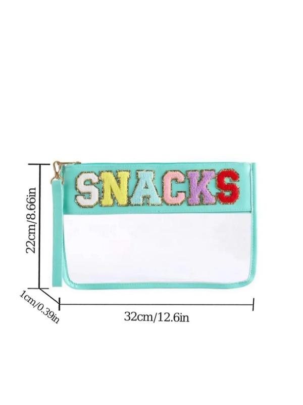 Cute Letters Design Makeup Bag, Novelty Transparent Makeup Bag, Zipper Versatile Cosmetic Storage Bag for Women & Girls for Daily & Travel Use