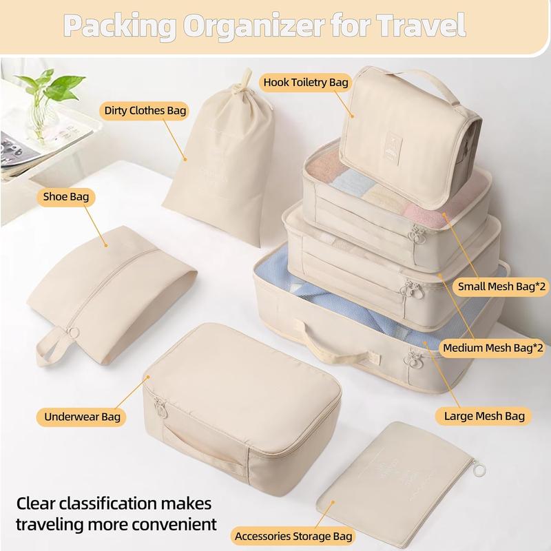 10 count Set Packing Cubes For Travel Packing Organizers Travel Essentials Luggage Organizer Bags,Expandable Suitcase Organizer Travel Bags Packing Cubes For Suitcases Travel Accessories