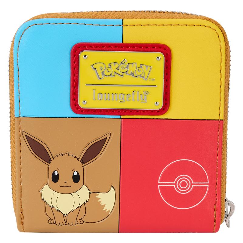 Pokemon Color Block Starters Zip Around Wallet