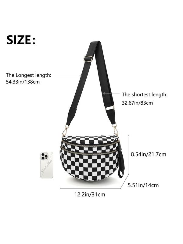 Women's Cow Print Fanny Pack, Large Capacity Multi-pocket Zipper Chest Bag, Trendy All-match Sling Bag for Daily Travel Outdoor