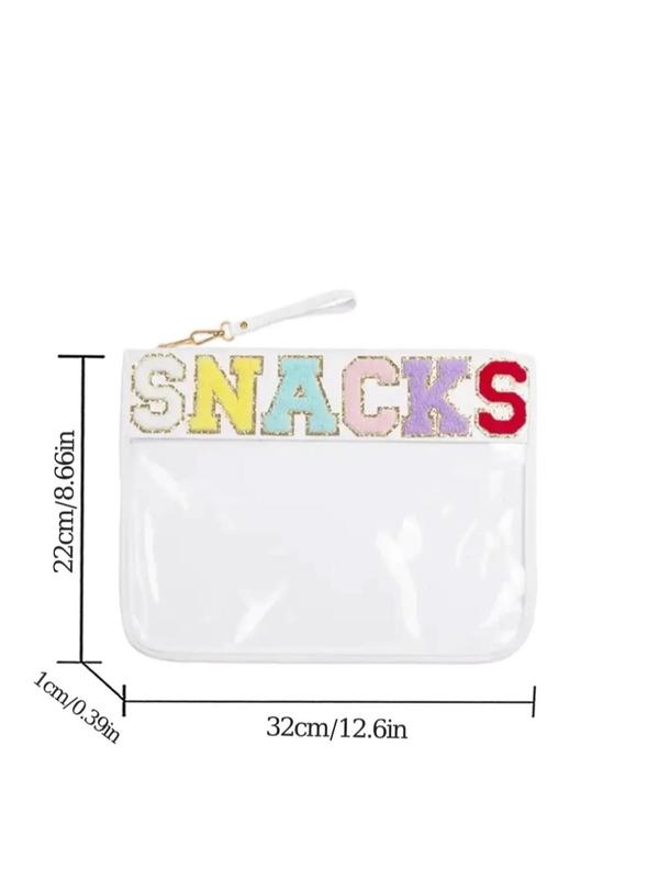 Cute Letters Design Makeup Bag, Novelty Transparent Makeup Bag, Zipper Versatile Cosmetic Storage Bag for Women & Girls for Daily & Travel Use