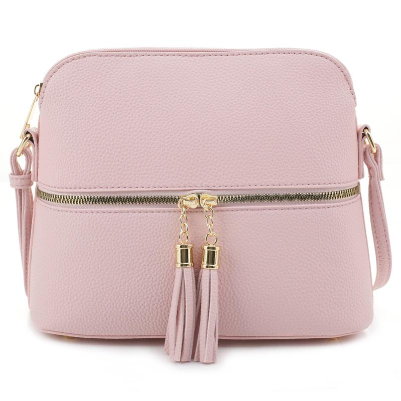 SG SUGU Lunar Lightweight Medium Dome Crossbody Bag with Double Tassels