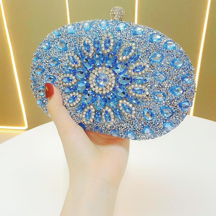 Women's Elegant Multicolor Rhinestone Evening Bag Wedding Shoulder Bag Party Prom Wallet Sparkly Clutch Purse