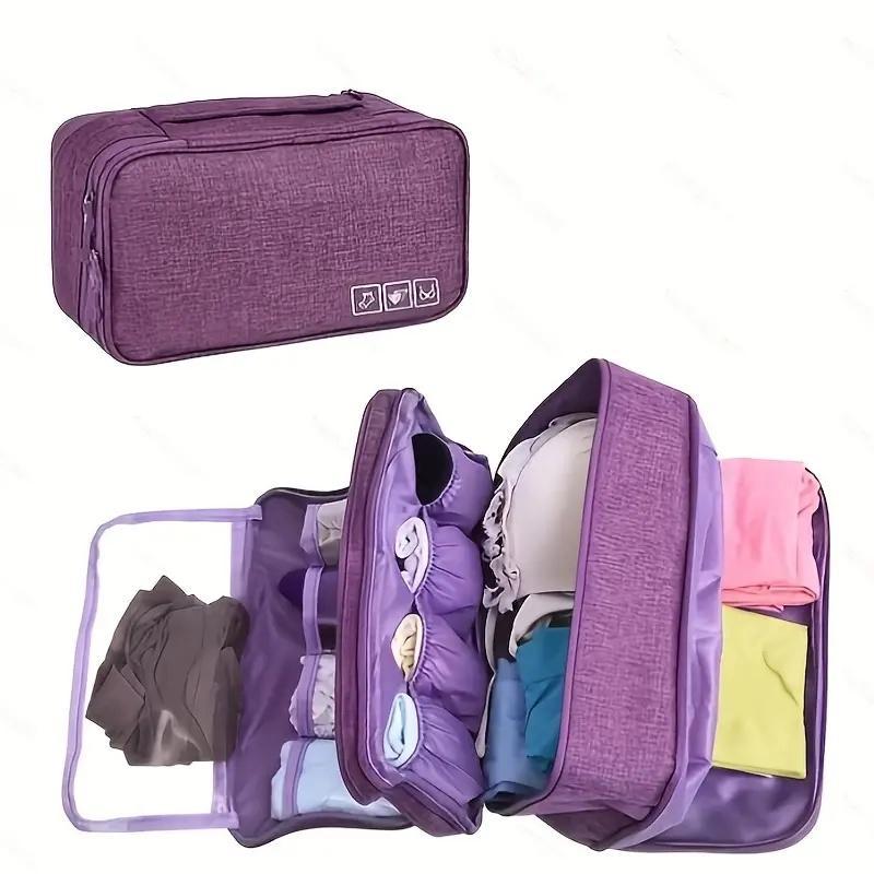 Portable Bra Storage Bag, 1 Count Underwear Sock Organizer Bag, Waterproof Travel Cosmetic Bag, Storage Organizer, Travel Essentials