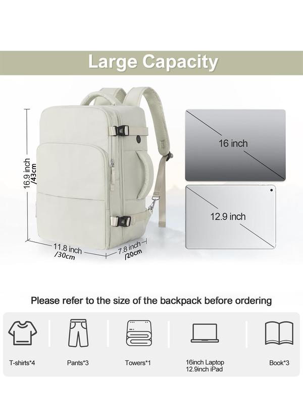 Travel Backpack with Toiletry Bag, Durable Backpack with USB Charging Port, Personal Item Travel Bag with Toiletry Bag for Women and Men