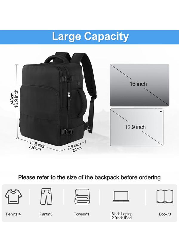 Travel Backpack with Toiletry Bag, Durable Backpack with USB Charging Port, Personal Item Travel Bag with Toiletry Bag for Women and Men